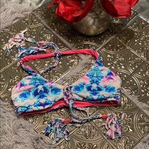🌹NWT Victoria's Secret • Pink & Blue Floral 2 Sided Cute Bikini Top